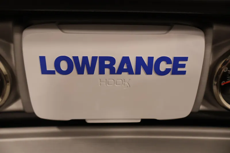 Slide: The Image of Lowrance Hook device on 2023 South Bay S222RS boat dashboard. - 20