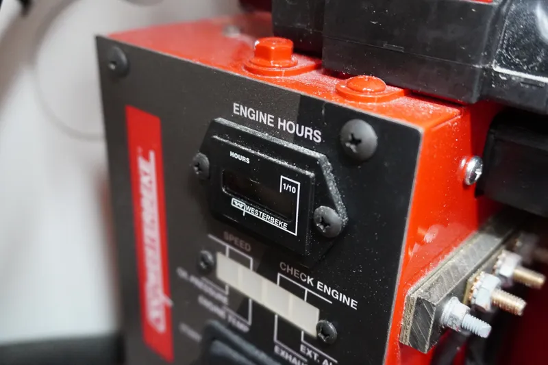 Slide: The Image of Close-up of engine hour meter on 2024 Jeanneau NC Sport 895 boat. - 28