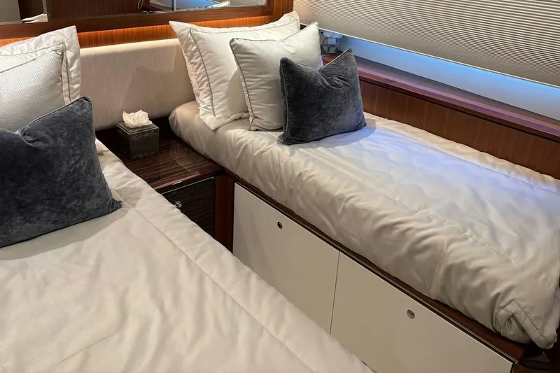 Slide: The Image of Luxurious twin beds in 2020 Ocean Alexander 100 Skylounge Megayacht cabin. - 20