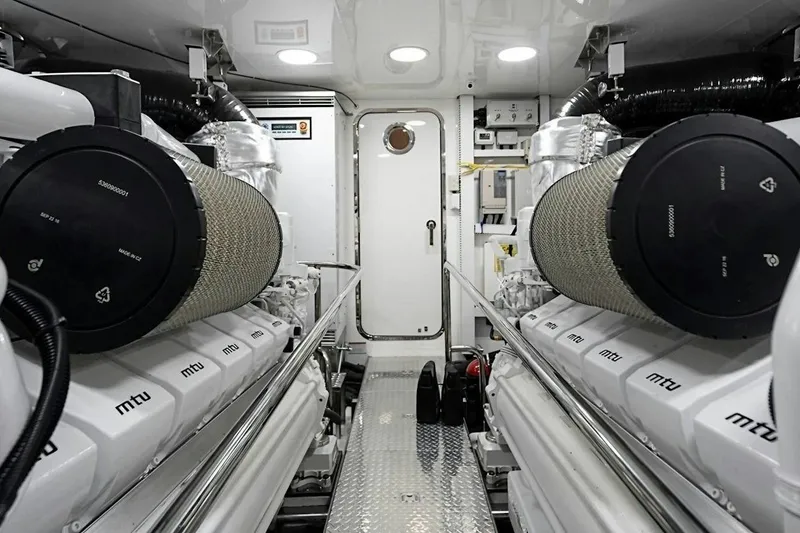 Slide: The Image of Engine room of 2020 Ocean Alexander 100 Skylounge Megayacht with MTU engines. - 27
