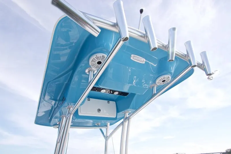 Slide: The Image of Manufacturer Provided Image: 2020 Sea Fox 228 Commander boat with blue T-top and rod holders. - 7