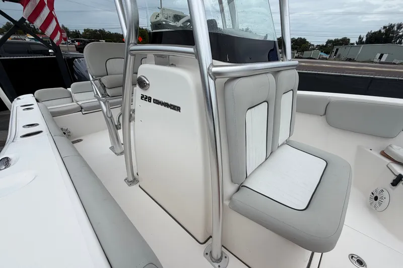 Slide: The Image of 2020 Sea Fox 228 Commander boat interior with seating and console details. - 55