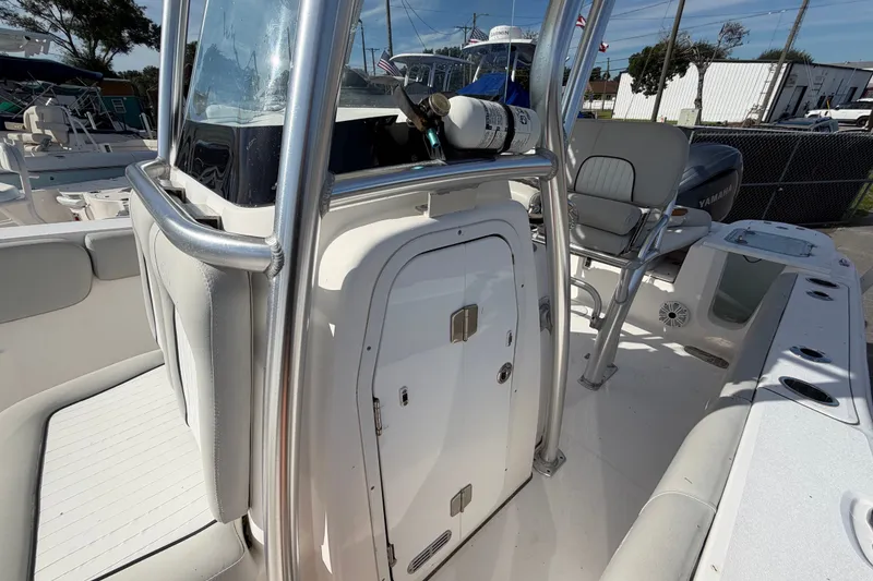 Slide: The Image of 2020 Sea Fox 228 Commander boat interior with seating and console details. - 16