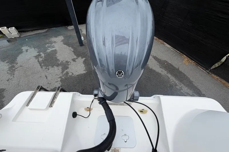 Slide: The Image of 2020 Sea Fox 228 Commander boat with Yamaha outboard motor, rear view. - 73