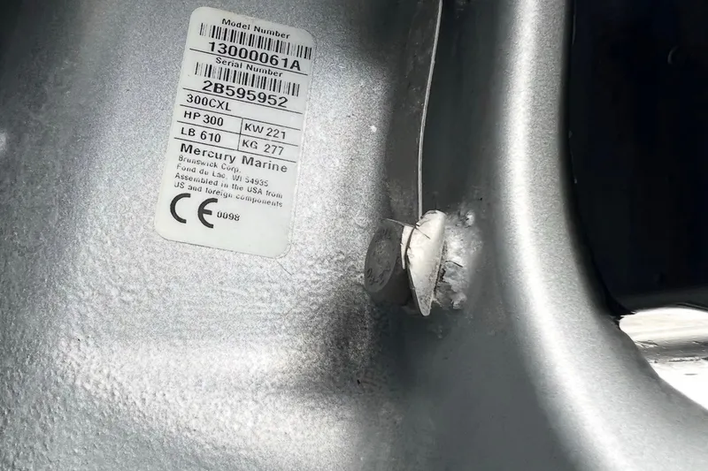 Slide: The Image of Label on Mercury Marine engine, model 300CXL, 300 HP, for 2019 Blackfin 272 CC. - 24