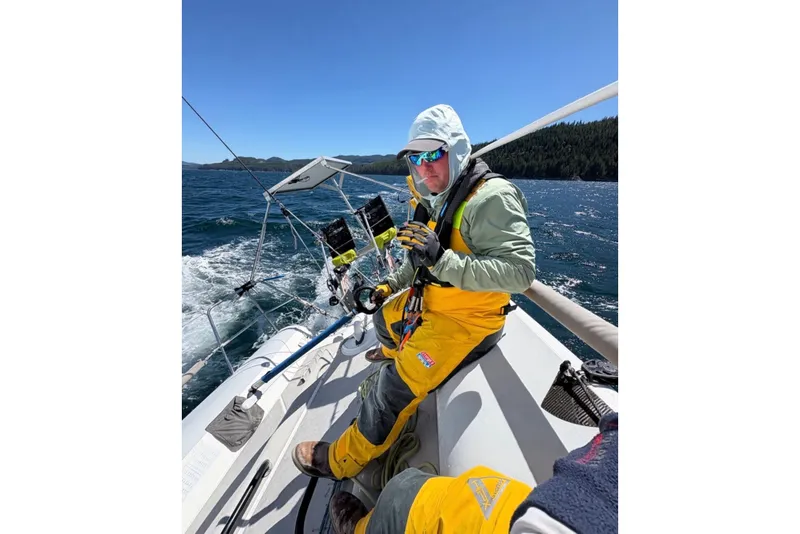 Slide: The Image of Person sailing on a 2008 Melges 32 boat in sunny weather. - 17