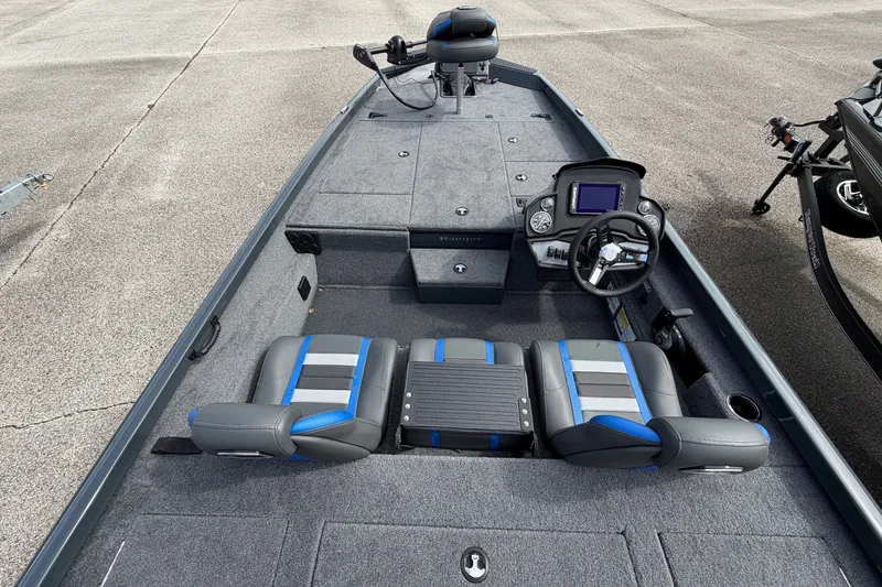 Slide: The Image of 2027 Ranger RT188P fishing boat interior with modern dashboard and seating. - 114