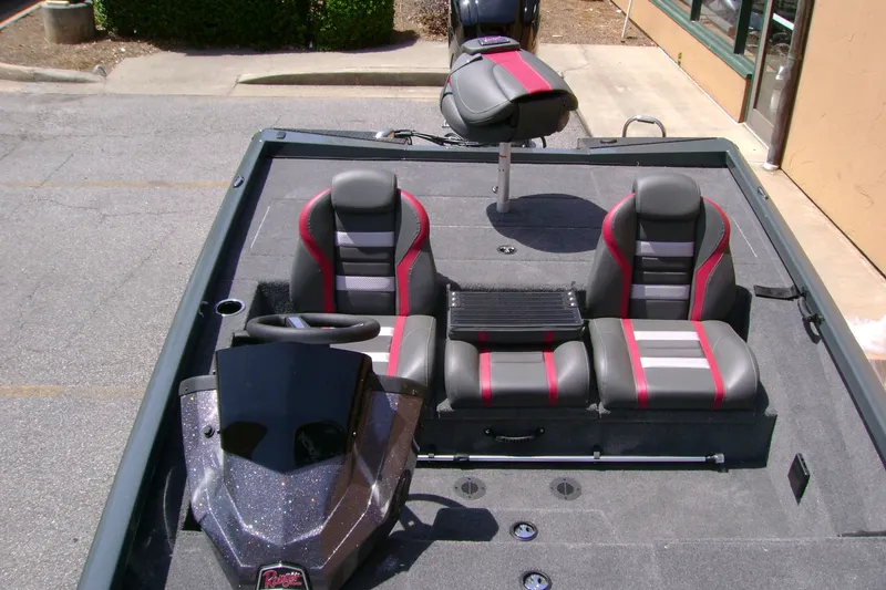 Slide: The Image of 2027 Ranger RT188P boat interior with sleek seating and modern design. - 8