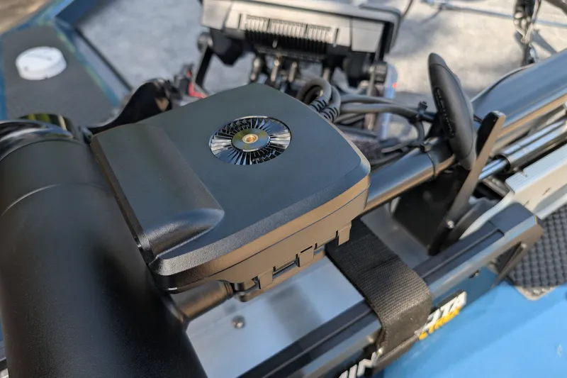Slide: The Image of Close-up of 2027 Ranger RT198P boat equipment and controls. - 14