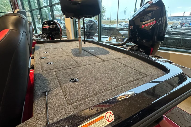 Slide: The Image of 2027 Nitro Z21 XL Pro boat with Mercury Pro XS engine, featuring spacious deck and seating. - 9