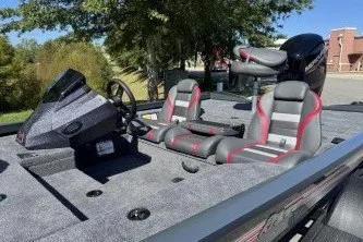 Slide: The Image of 2027 Ranger RT178 boat interior with modern seating and steering console. - 7