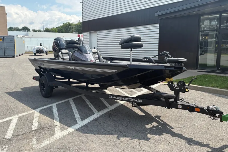 The Image of 2027 Ranger RT178 boat on trailer in parking lot, side view. - 0