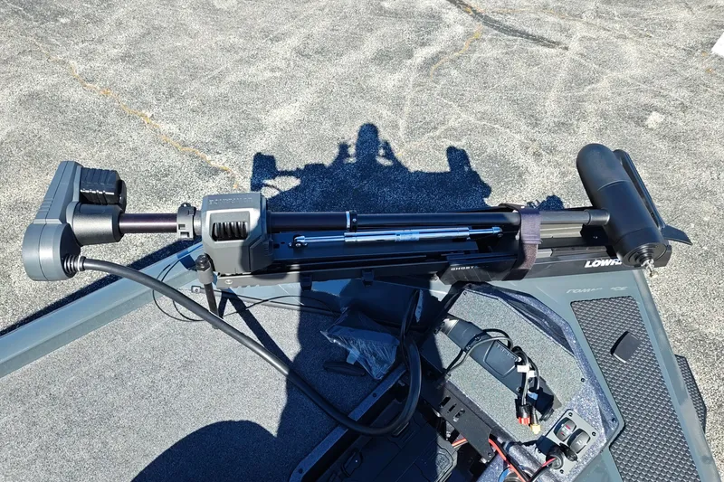 Slide: The Image of 2027 Ranger RT198P boat with advanced trolling motor setup on deck. - 36