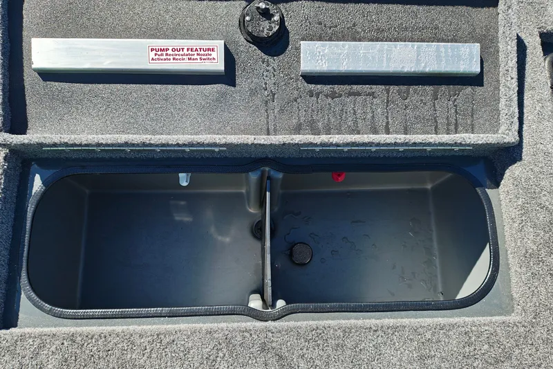Slide: The Image of Livewell compartment in a 2027 Ranger RT198P boat with pump-out feature. - 41
