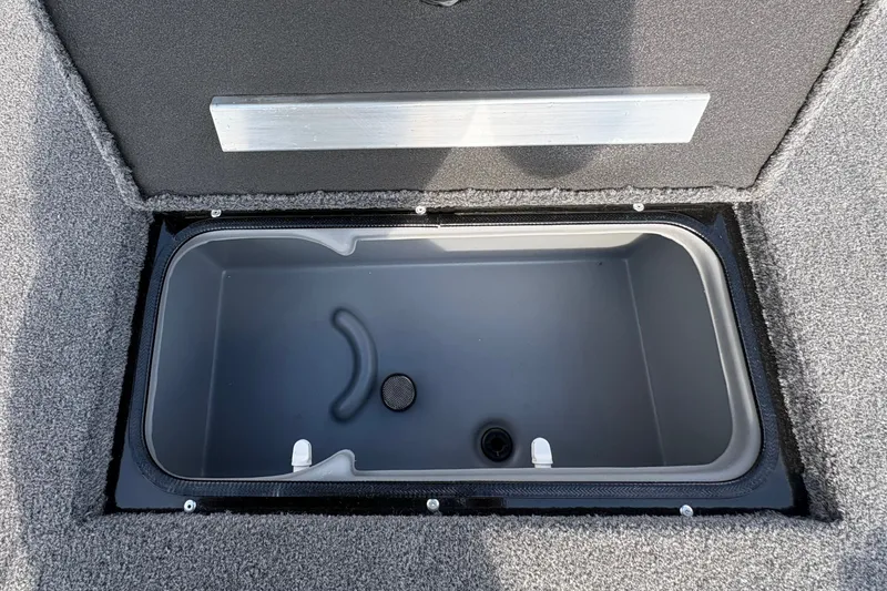 Slide: The Image of Open storage compartment in 2027 Ranger RT178C boat, featuring a sleek, modern design. - 16