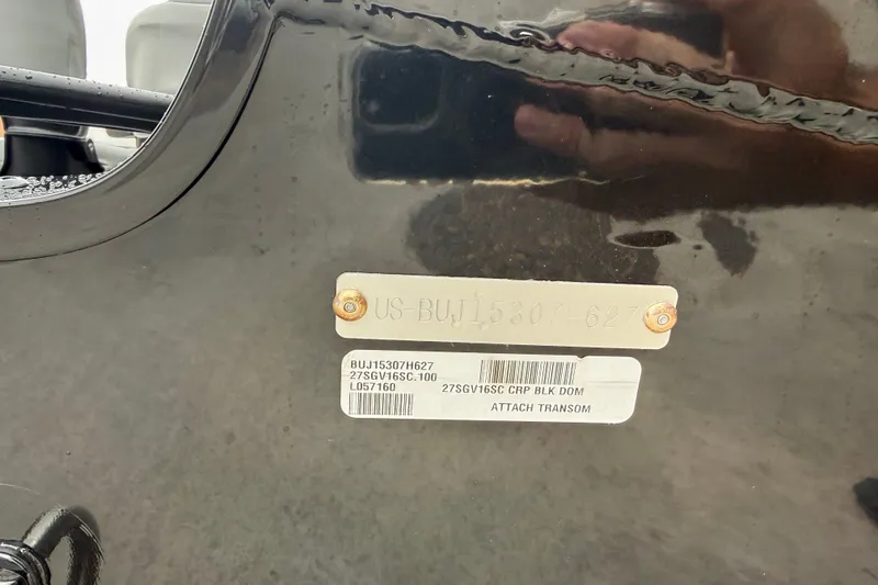 Slide: The Image of Hull identification number on 2027 Tracker Super Guide V-16 SC boat. - 13