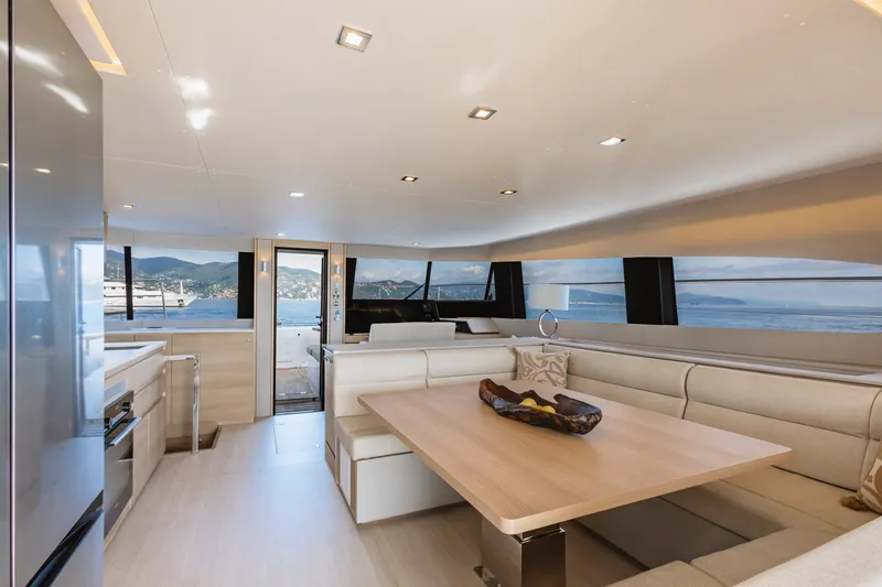 Slide: The Image of Luxurious interior of 2026 Aventura 56 Motor Yacht with panoramic ocean views. - 17