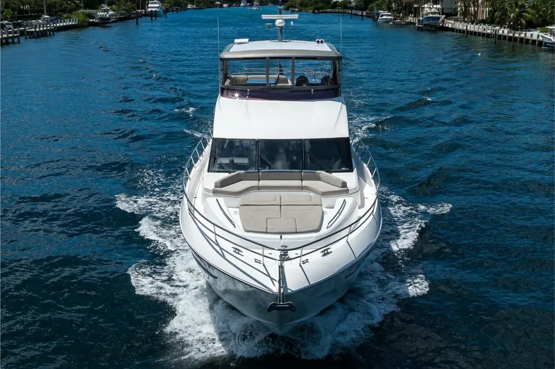 Slide: The Image of Luxurious 2020 Princess F70 yacht cruising on a scenic waterway. - 15