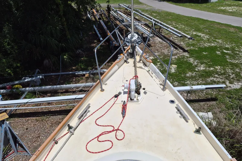 Slide: The Image of Deck of a 1977 Camper & Nicholsons 42 Ketch sailboat. - 6