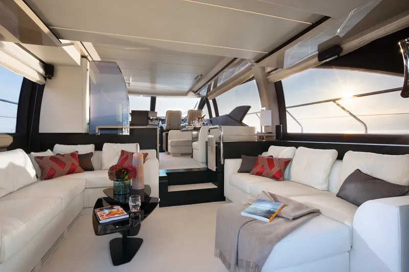 Slide: The Image of Luxurious interior of 2018 Azimut 66 yacht with elegant seating and modern decor. - 9