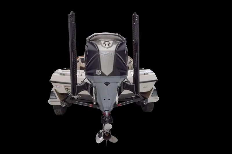 Slide: The Image of Manufacturer Provided Image: 2026 Ranger Z521R ULTRA boat, rear view with powerful outboard motor. - 74