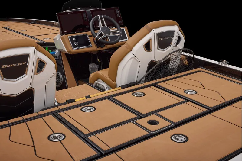 Slide: The Image of Manufacturer Provided Image: 2026 Ranger Z521R ULTRA boat interior with advanced dashboard and luxurious seating. - 58