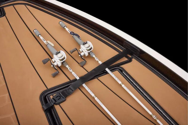 Slide: The Image of Manufacturer Provided Image: 2026 Ranger Z521R ULTRA boat deck with fishing rods secured. - 33