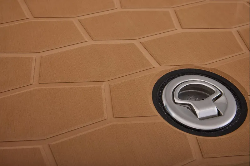 Slide: The Image of Manufacturer Provided Image: Close-up of Ranger Z521R ULTRA 2026 boat deck with textured surface and metal latch. - 34