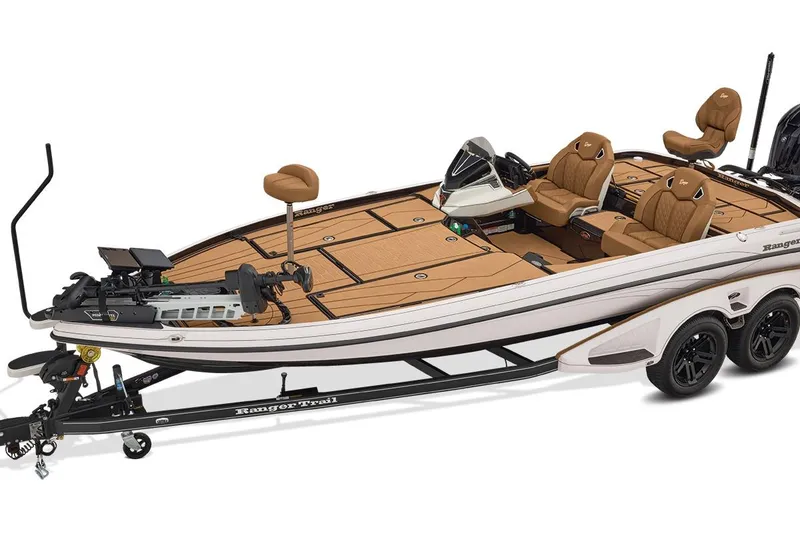 Slide: The Image of Manufacturer Provided Image: 2026 Ranger Z521R ULTRA boat with sleek design and luxurious seating on a trailer. - 10