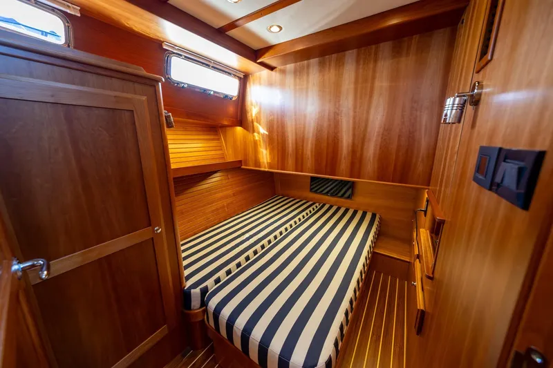 Slide: The Image of Luxurious wooden cabin interior of 2021 Sabre 45 Salon Express yacht. - 28