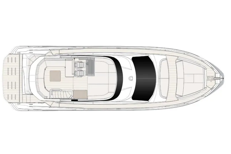 Slide: The Image of Manufacturer Provided Image: Top view layout of 2025 Azimut Fly 53 yacht, showcasing spacious deck design. - 16