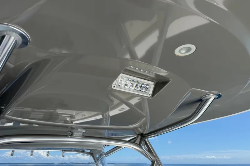 Slide: The Image of 2024 Valhalla V-33 boat canopy with integrated LED lighting and sleek design. - 31