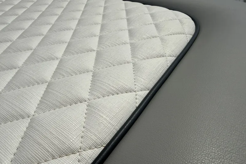 Slide: The Image of Quilted leather upholstery detail in 2024 Valhalla V-33 model. - 36