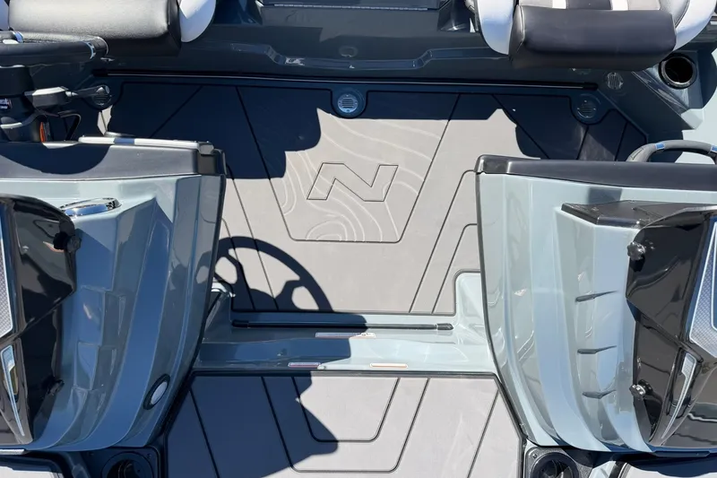 Slide: The Image of Interior view of a 2027 Nitro Z20 XL Pro boat cockpit with steering wheel. - 24