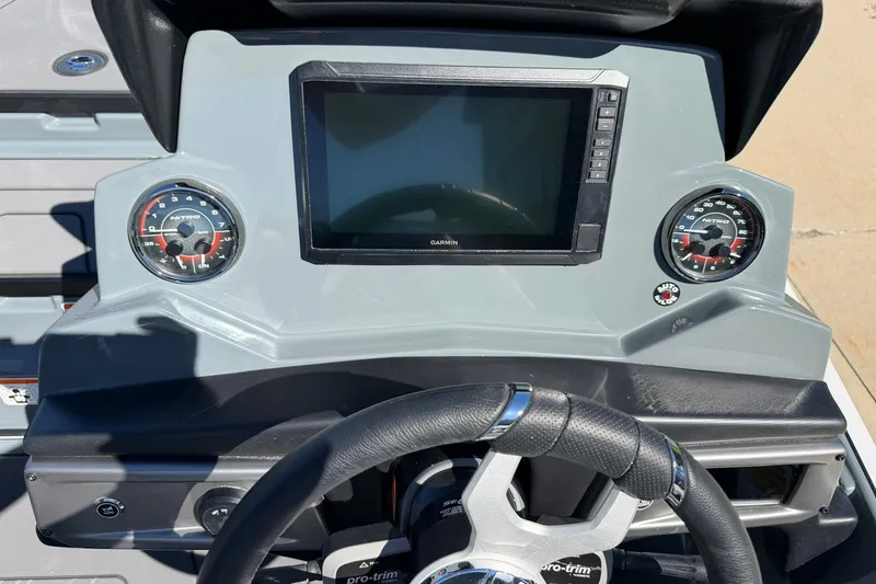 Slide: The Image of Dashboard of 2027 Nitro Z20 XL Pro boat with Garmin display and gauges. - 26
