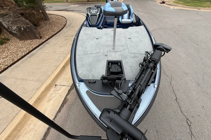 Slide: The Image of 2027 Nitro Z20 XL Pro boat with Garmin equipment on a paved road. - 5