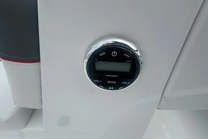 Slide: The Image of Control panel on 2027 Tahoe T18 boat, featuring audio system interface. - 20