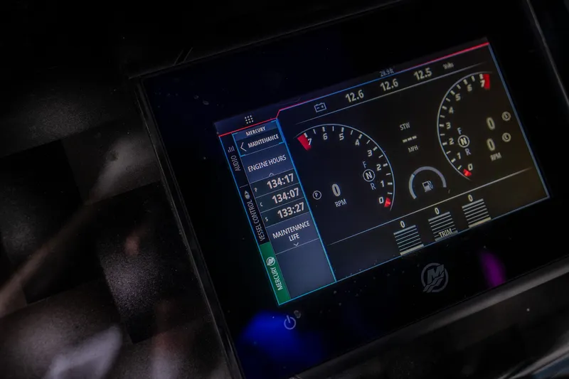 Slide: The Image of Digital dashboard of 2025 AMP 333 CC displaying engine metrics and maintenance data. - 80