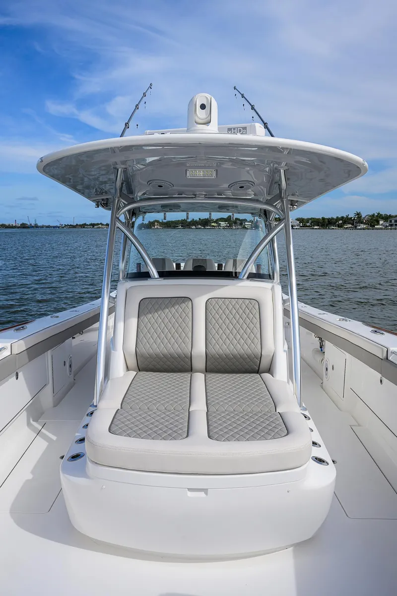 Slide: The Image of 2022 Valhalla Boatworks V-41 center console boat on the water. - 15