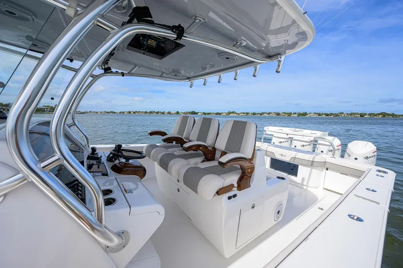 Slide: The Image of 2022 Valhalla Boatworks V-41 center console with luxurious seating on open water. - 35