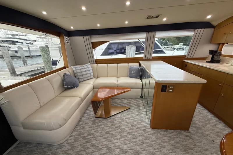 Slide: The Image of Luxurious interior of 2003 Ocean Yachts 43 Super Sport with plush seating and modern design. - 15