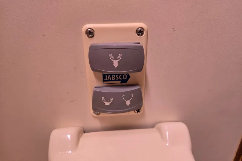 Slide: The Image of Jabsco marine toilet control panel on a 2006 Hunter 36 yacht. - 37