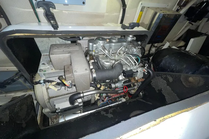 Slide: The Image of Engine compartment of a 1998 Grand Banks 43 Eastbay FB yacht. - 60