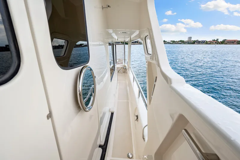Slide: The Image of 2017 Marlow Explorer 49E yacht deck with ocean view and clear skies. - 11