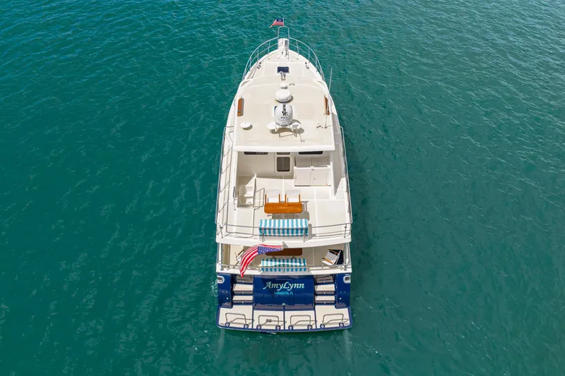 Slide: The Image of Aerial view of 2017 Marlow Explorer 49E yacht on clear blue water. - 27