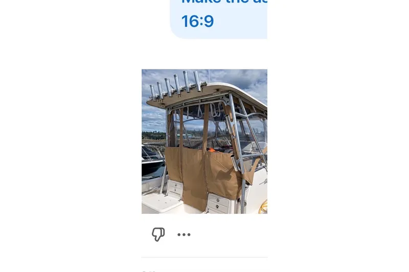 Slide: The Image of 2005 Grady White 282 Sailfish boat with rod holders and tan canvas cover. - 23