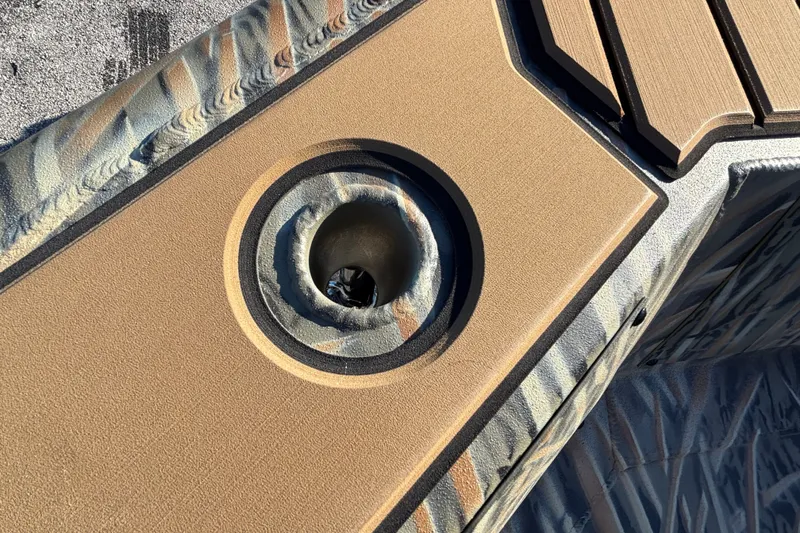 Slide: The Image of Close-up of 2027 Tracker Grizzly 1756 T Marsh boat deck with textured surface. - 17