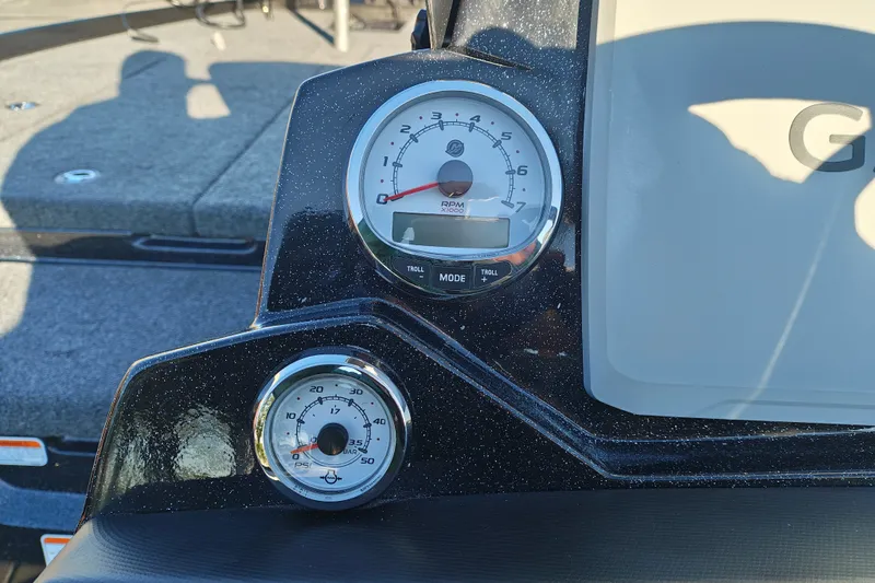 Slide: The Image of Dashboard of 2027 Nitro Z21 XL Pro boat with RPM and PSI gauges. - 15