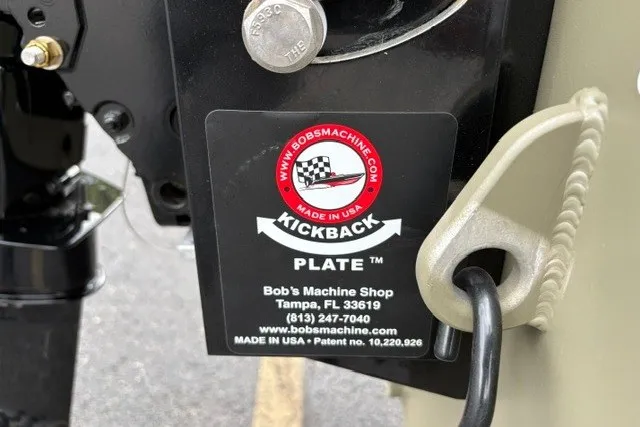 Slide: The Image of Bob's Machine Shop Kickback Plate on Tracker Grizzly 1553 Timber, 2027 model. - 19