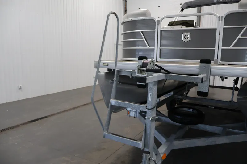 Slide: The Image of 2021 Sweetwater 2086C pontoon boat on trailer in indoor storage facility. - 35